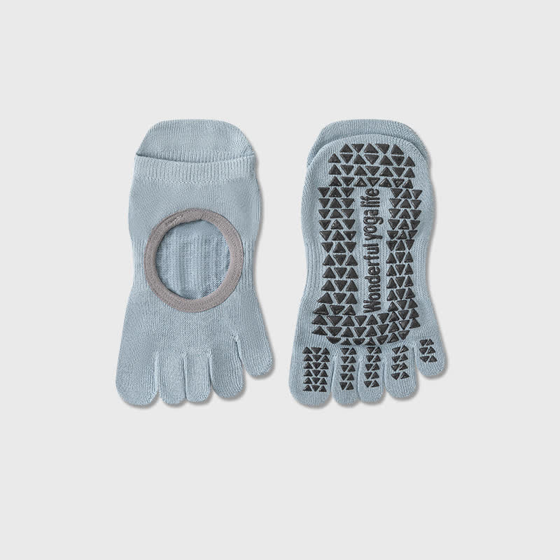 Five Toe Yoga Grip Socks(2 Pairs) - Blue - EU35-40(US2-7) - image 8