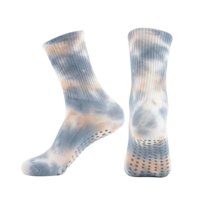 Tie Dye Yoga Grip Socks(2 Pairs) - Grey - EU38-42(US5-8) - image 11