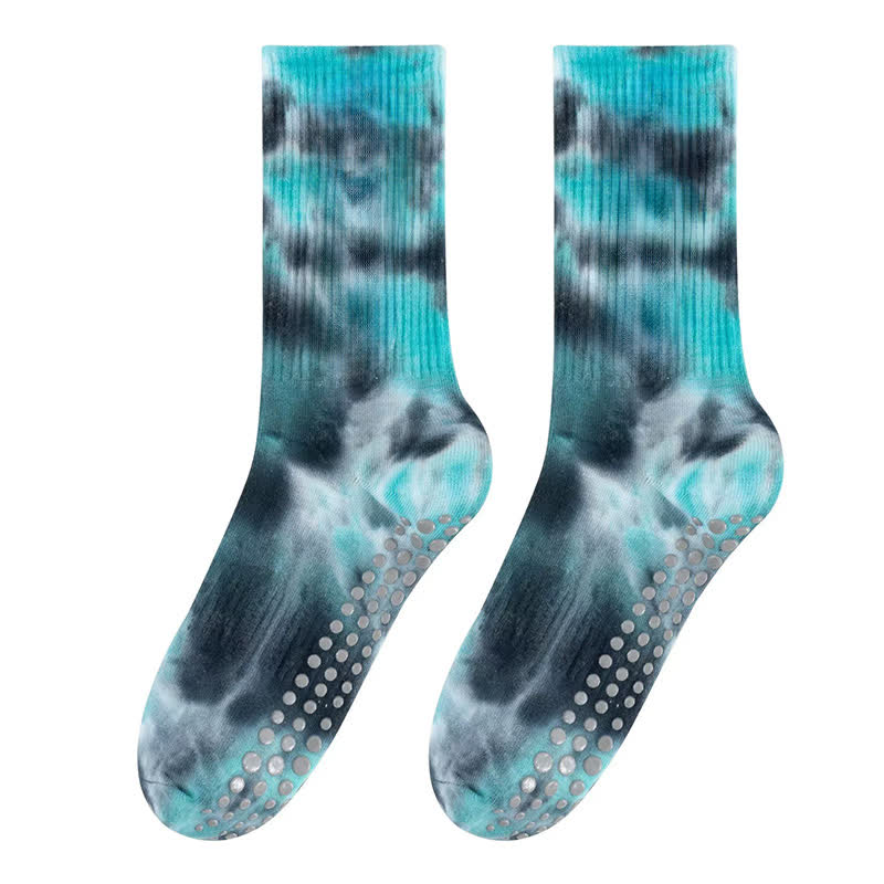 Tie Dye Yoga Grip Socks(2 Pairs) - Dark Blue - EU38-42(US5-8) - image 12