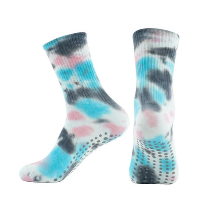 Tie Dye Yoga Grip Socks(2 Pairs) - Blue - EU38-42(US5-8) - image 4