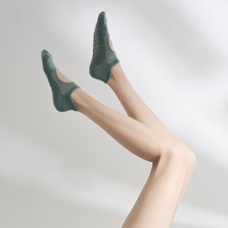 Pilates Non Slip Grip Socks(2 Pairs) - Dark Green - EU35-41(US2-7.5) - image 8
