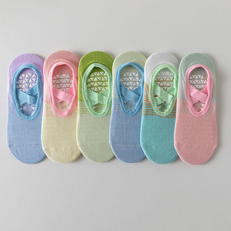 Cross Strap Yoga Grip Socks(6 Pairs) - Multicolor - EU35-42(US2-8.5) - image 3