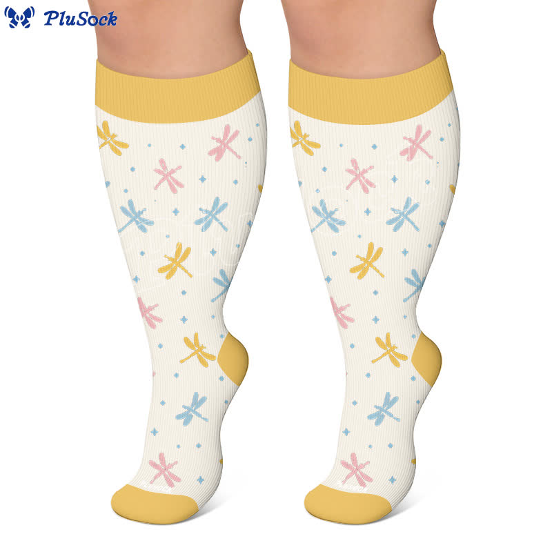 Plus Size Pastel Garden Compression Socks - image 6