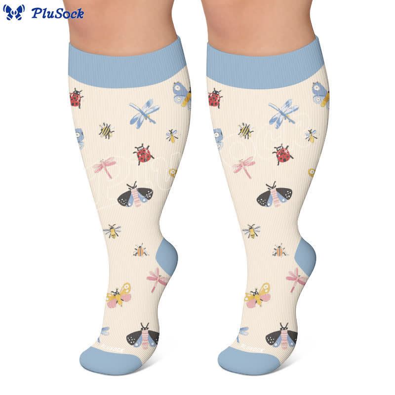 Plus Size Pastel Garden Compression Socks - image 5