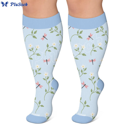 Plus Size Pastel Garden Compression Socks - image 7