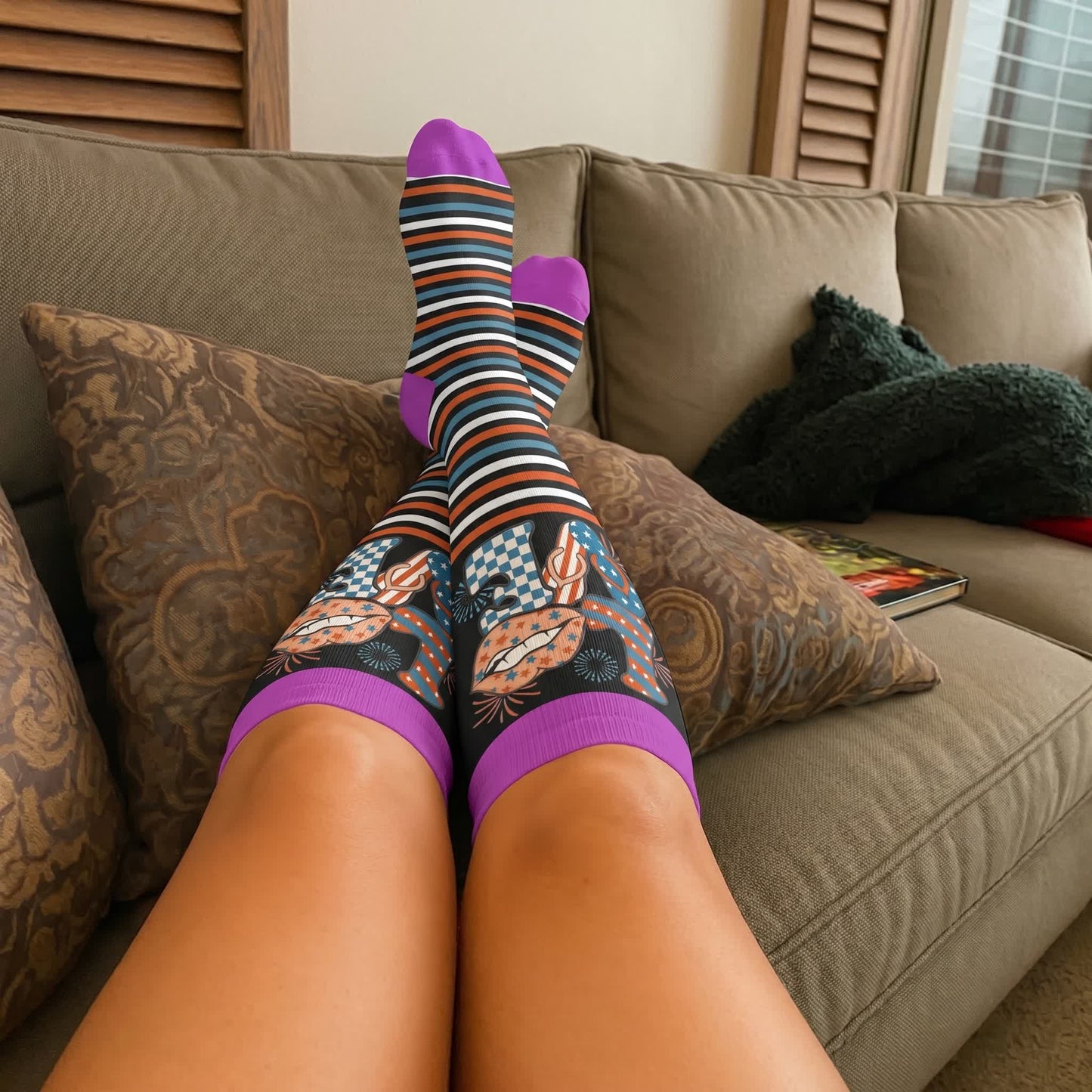 Plus Size Independence Day Compression Socks - image 2