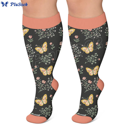 Plus Size Dreamy Cats Butterfly Compression Socks - image 7