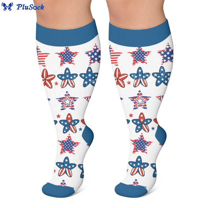 Plus Size Retro Patriotic Compression Socks - image 7