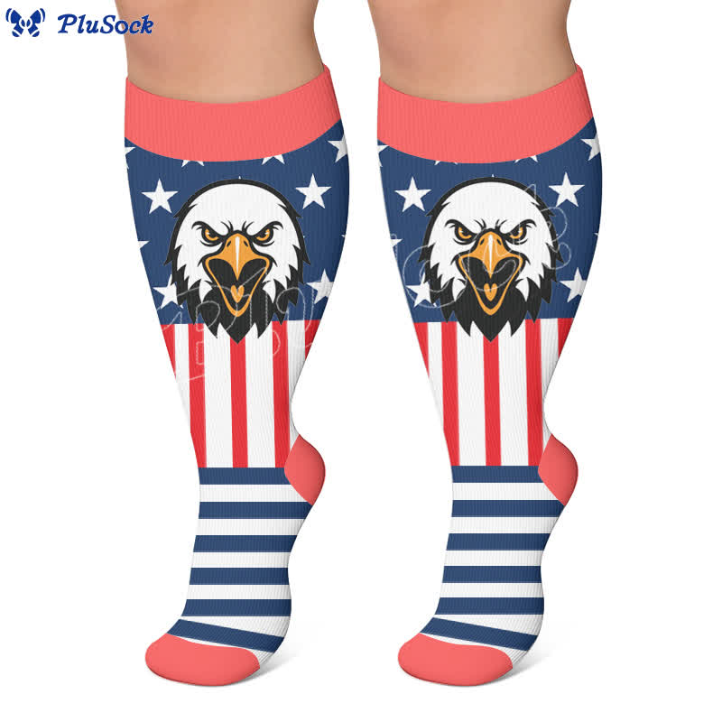Plus Size Retro Patriotic Compression Socks - image 5
