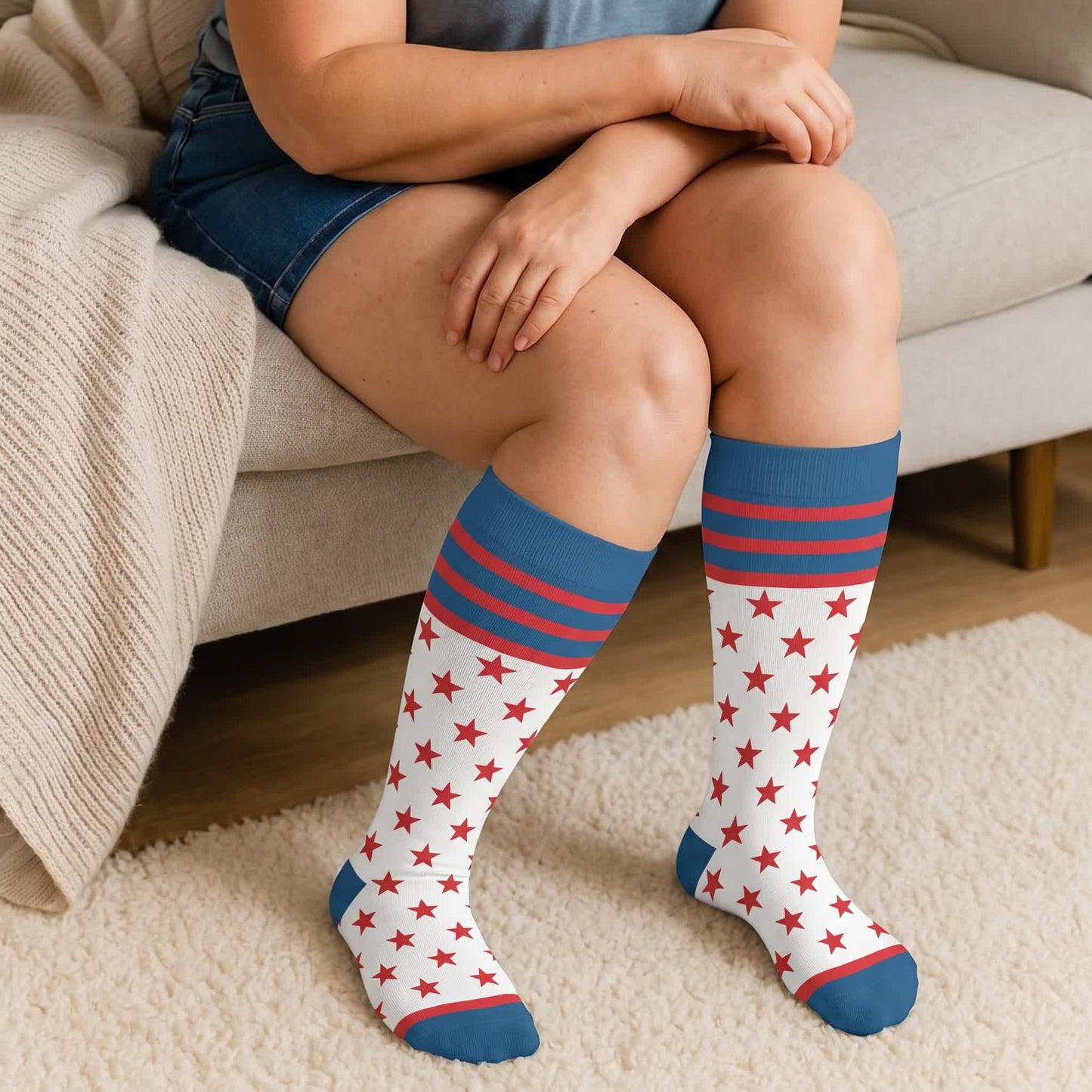 Plus Size Retro Patriotic Compression Socks - image 2