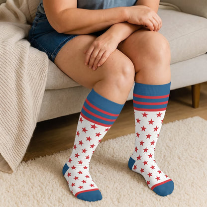 Plus Size Retro Patriotic Compression Socks - image 2