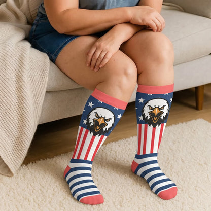 Plus Size Retro Patriotic Compression Socks - image 1
