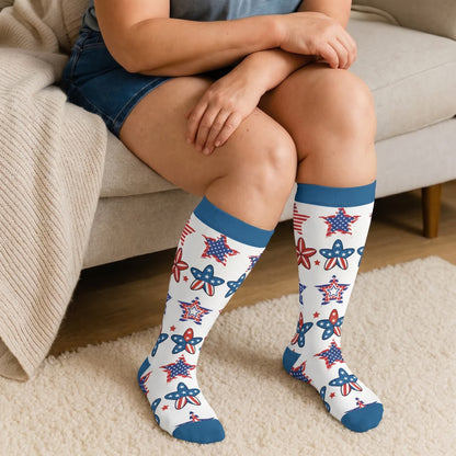 Plus Size Retro Patriotic Compression Socks - image 3