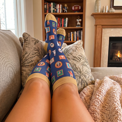 Plus Size Cat Floral Compression Socks - image 3