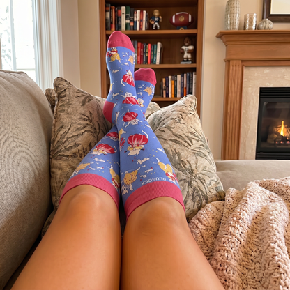 Plus Size Cat Floral Compression Socks - image 2