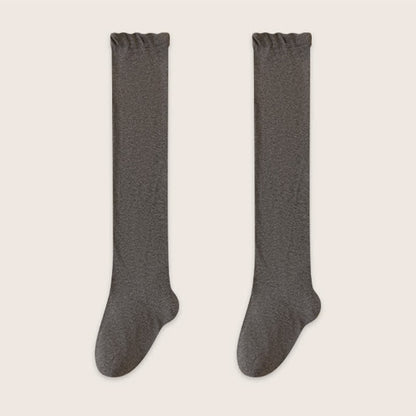 Cozy Solid Cotton Thigh High Sleep Socks(2 Pairs) - Dark Grey - EU39-45(US6-11) - image 9