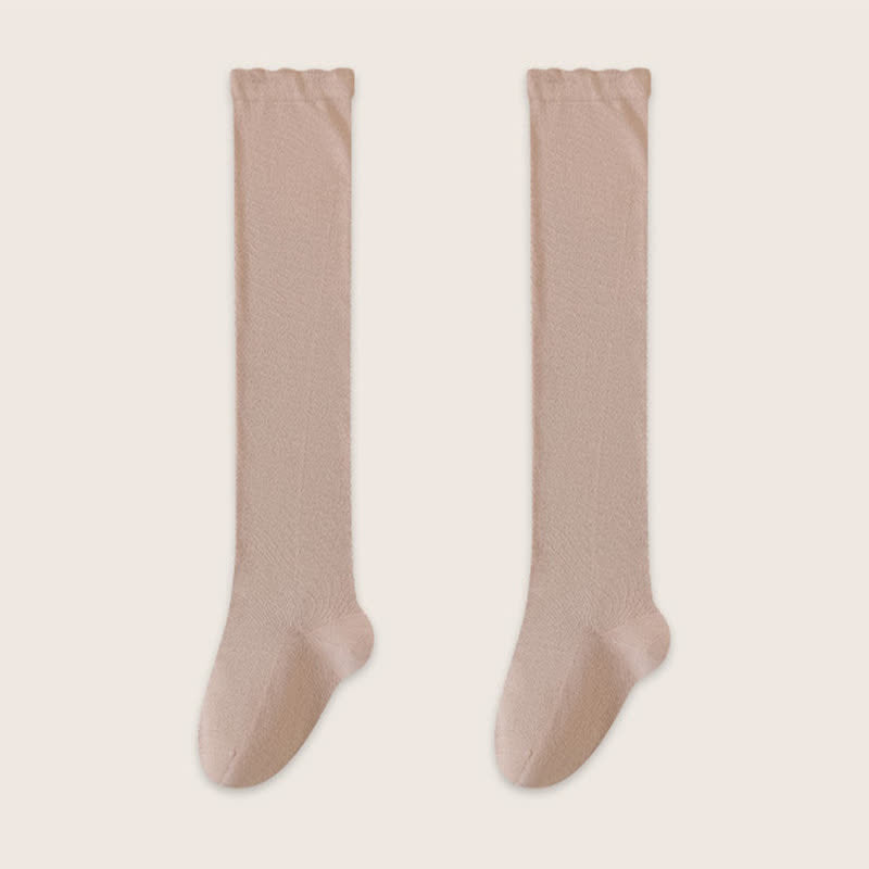 Cozy Solid Cotton Thigh High Sleep Socks(2 Pairs) - Red - EU39-45(US6-11) - image 6