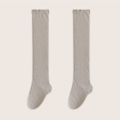 Cozy Solid Cotton Thigh High Sleep Socks(2 Pairs) - Light Gray - EU39-45(US6-11) - image 8