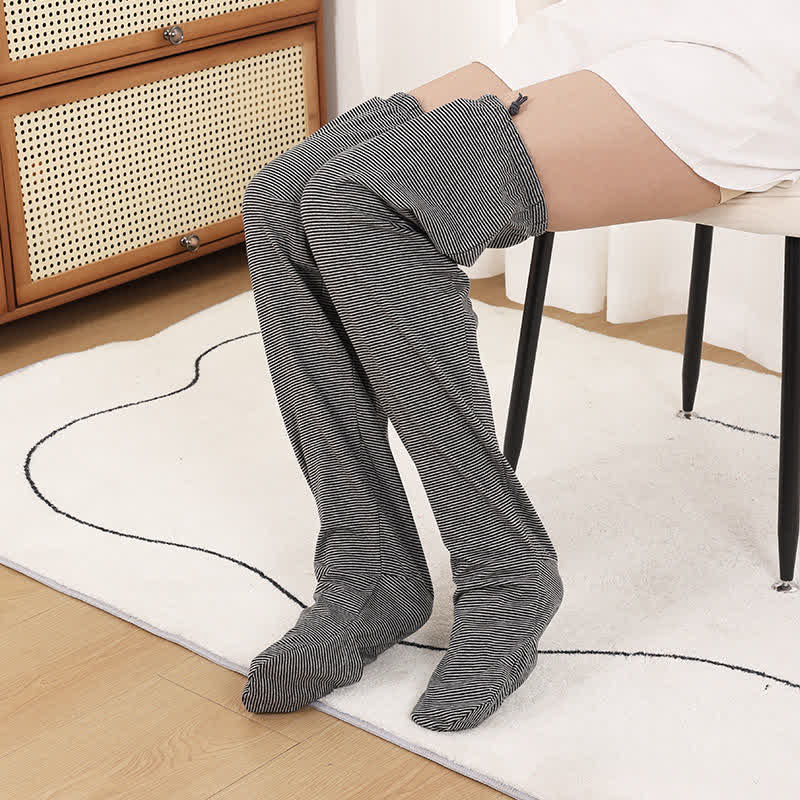 Minimal Ribbed Overknee Sleep Socks - image 3