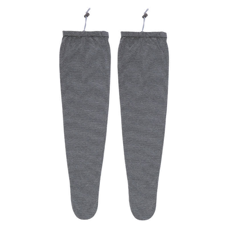 Minimal Ribbed Overknee Sleep Socks - Black - L - image 5