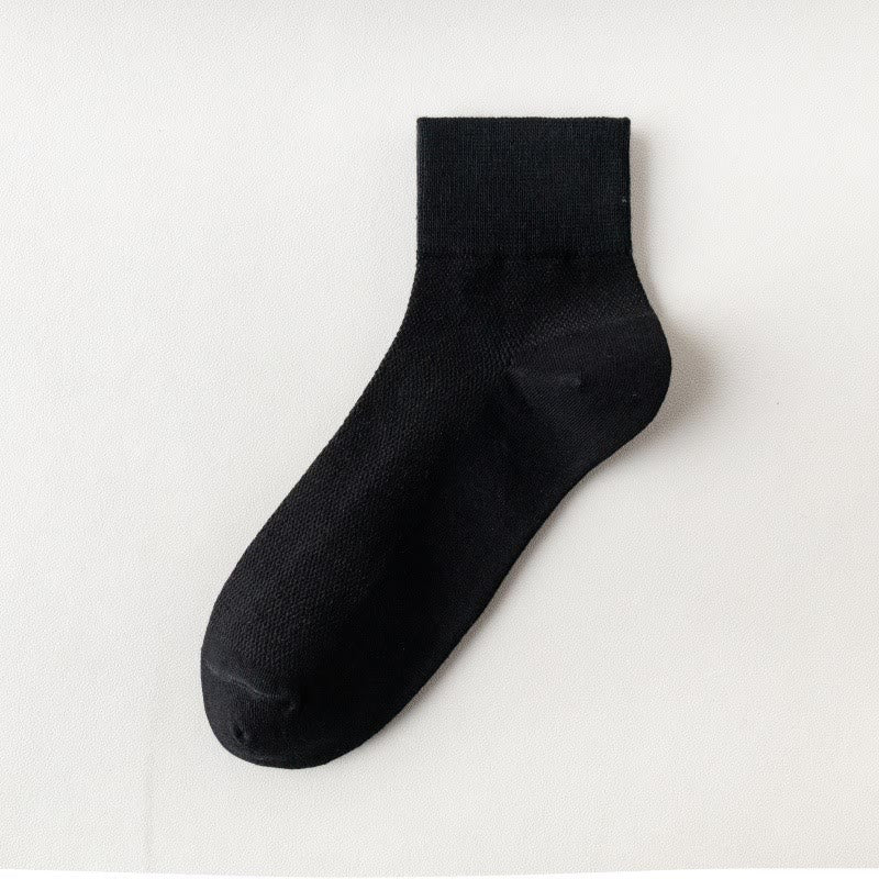 Cotton Breathable Quarter Socks(6 Pairs) - Black - EU45-50(US11-15) - image 14