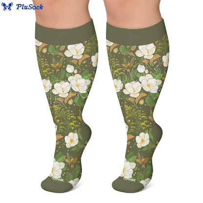 Plus Size Floral Butterfly Compression Socks - image 5