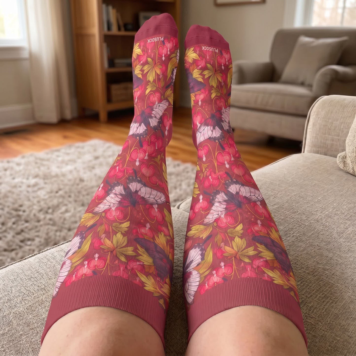 Plus Size Floral Butterfly Compression Socks - image 2