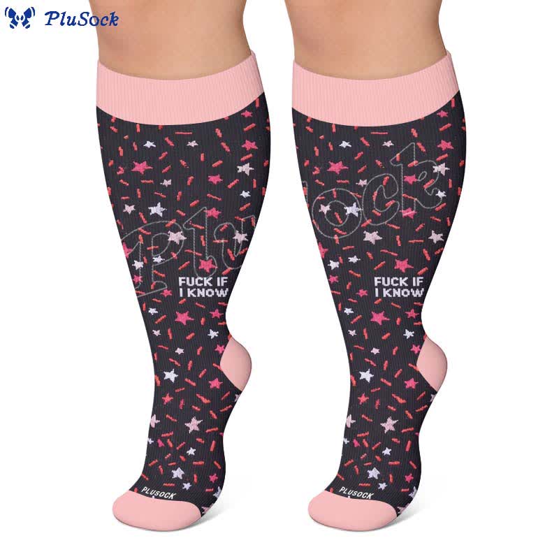 Plus Size Leopard Slogan Compression Socks - image 6