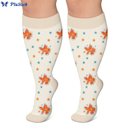 Plus Size Fish Cat Monkey Compression Socks - image 7