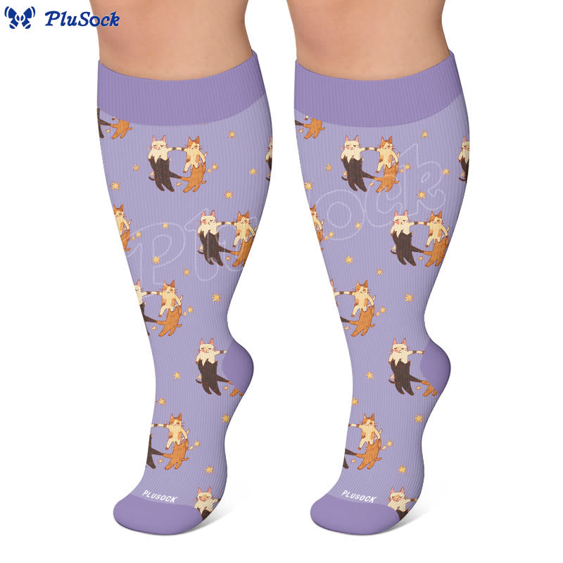 Plus Size Fish Cat Monkey Compression Socks - image 5