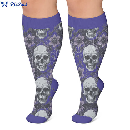 Plus Size Skull Vine Compression Socks - image 7