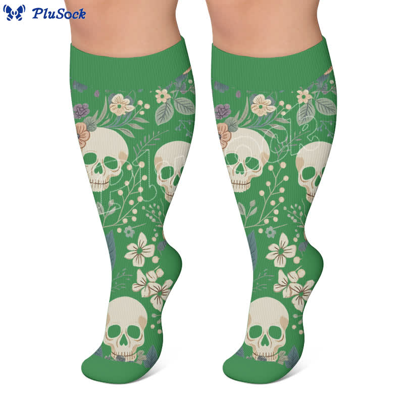 Plus Size Skull Vine Compression Socks - image 5