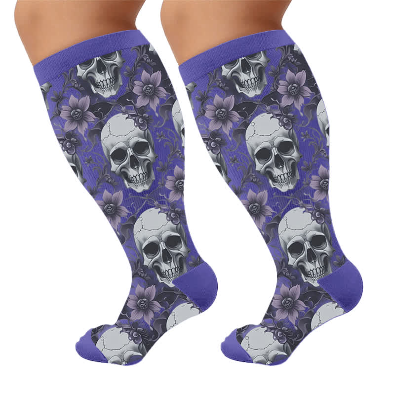 Plus Size Skull Vine Compression Socks - image 10