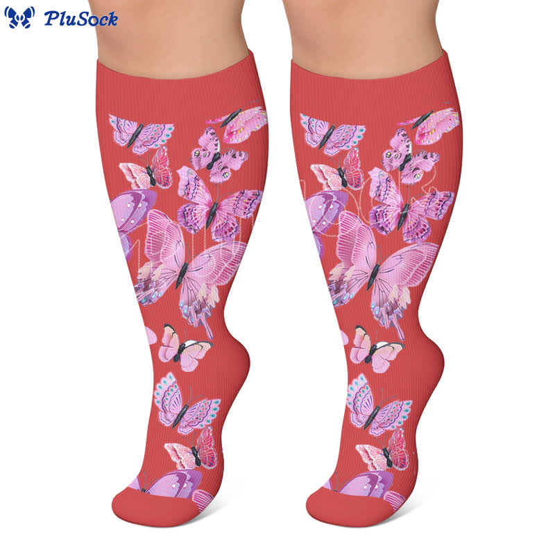 Plus Size Butterfly Bloom Compression Socks - image 5