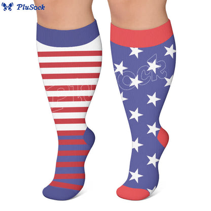 Plus Size Star Stripe Compression Socks - image 5
