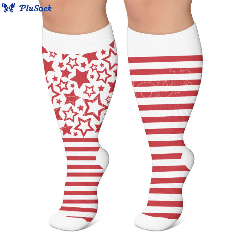 Plus Size Star Stripe Compression Socks - image 7