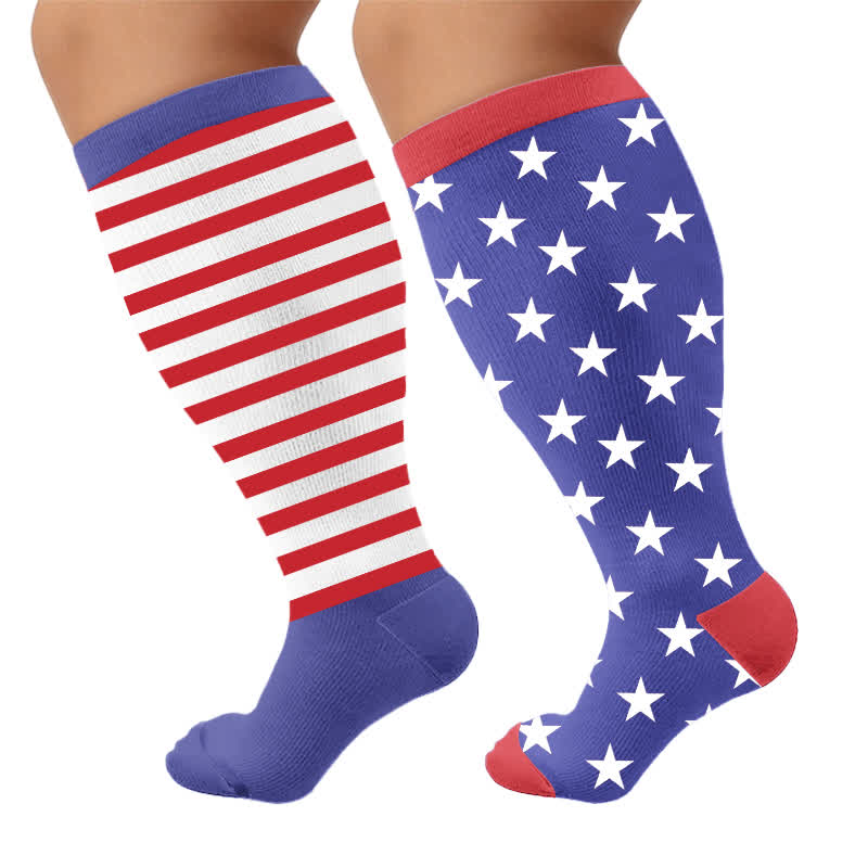 Plus Size Star Stripe Compression Socks - image 8