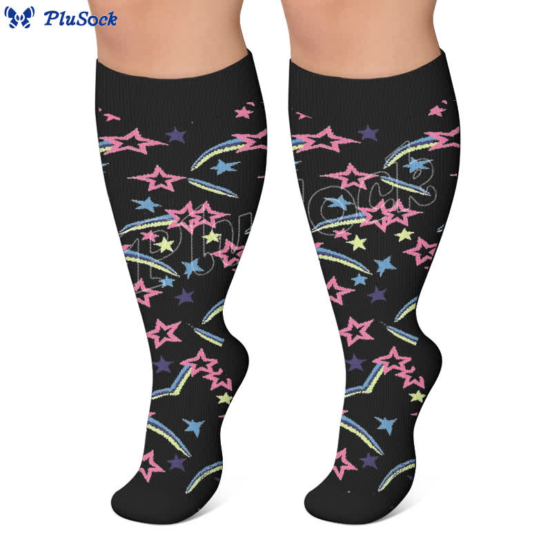Plus Size Starry Mix Compression Socks - image 5