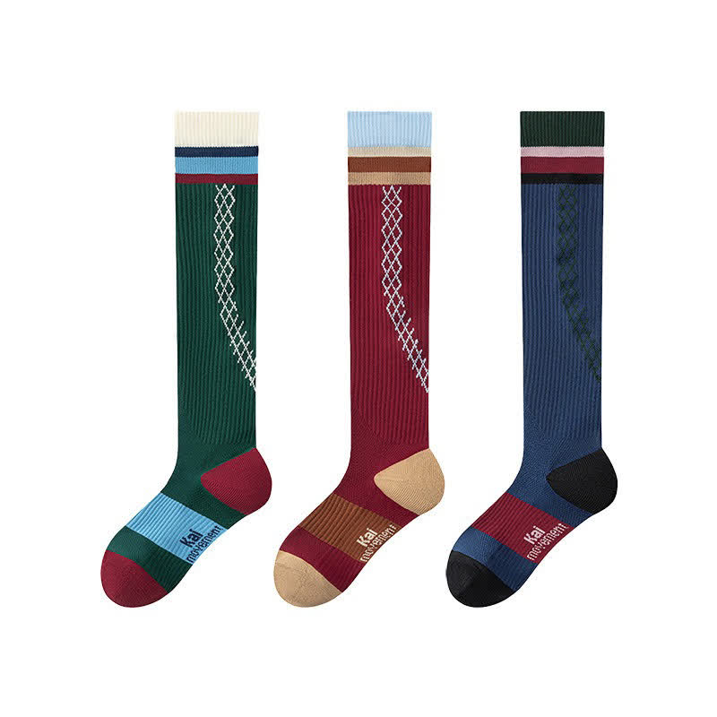 Ribbed Compression Socks(3 Pairs) - Multicolor - EU36-40(US3-7) - image 4