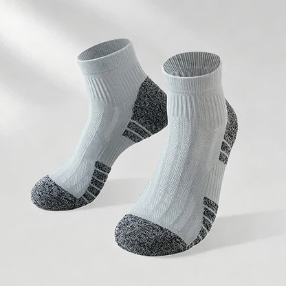 Cushioned Quarter Compression Socks(3 Pairs) - Light Gray - EU38-44(US5-10) - image 3