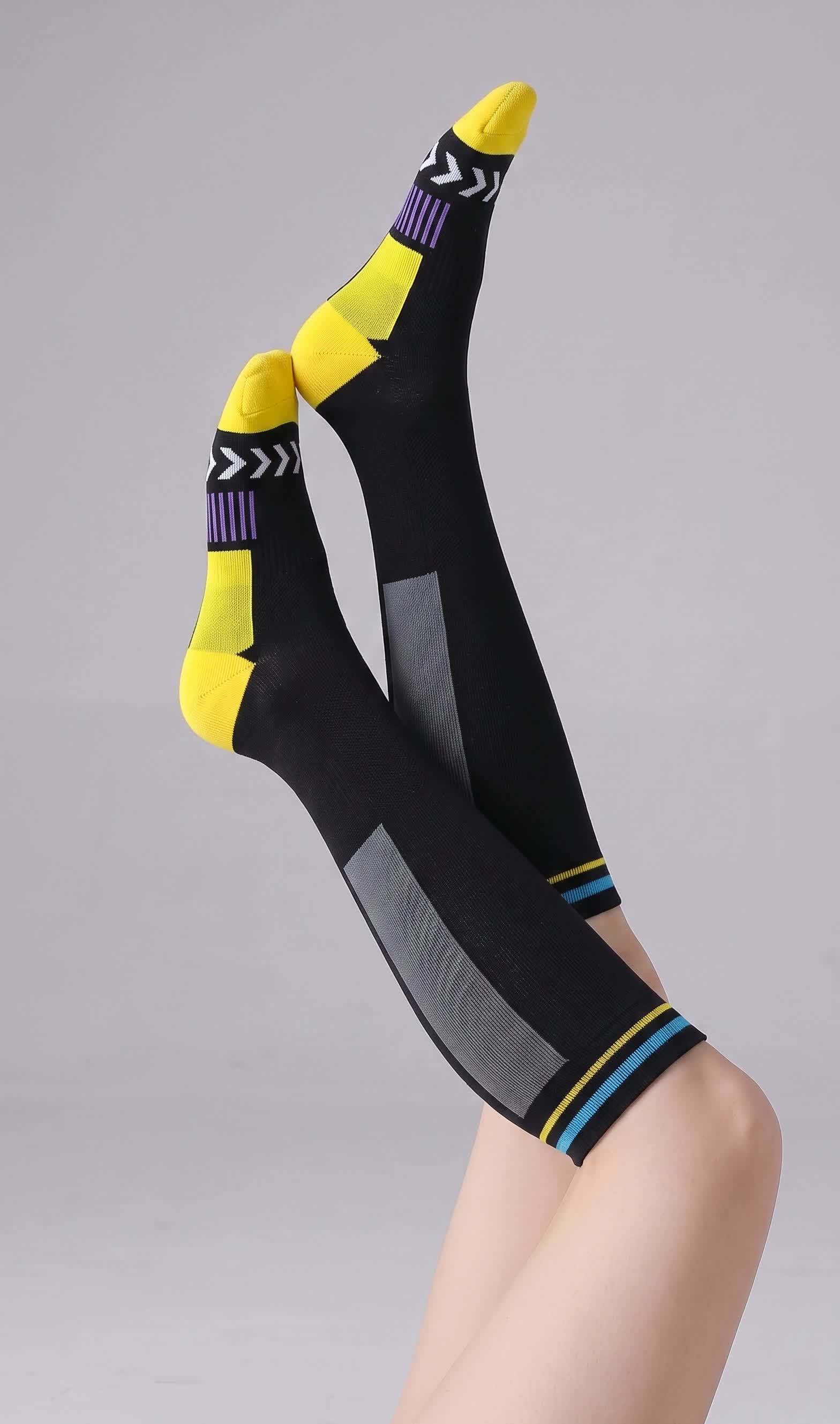 Sport Stripe Compression Socks(2 Pairs) - Black-B - EU36-40(US3-7) - image 7