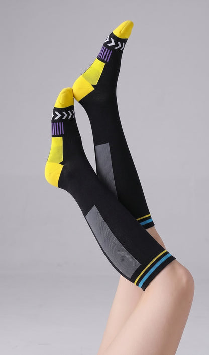 Sport Stripe Compression Socks(2 Pairs) - Black-B - EU36-40(US3-7) - image 7
