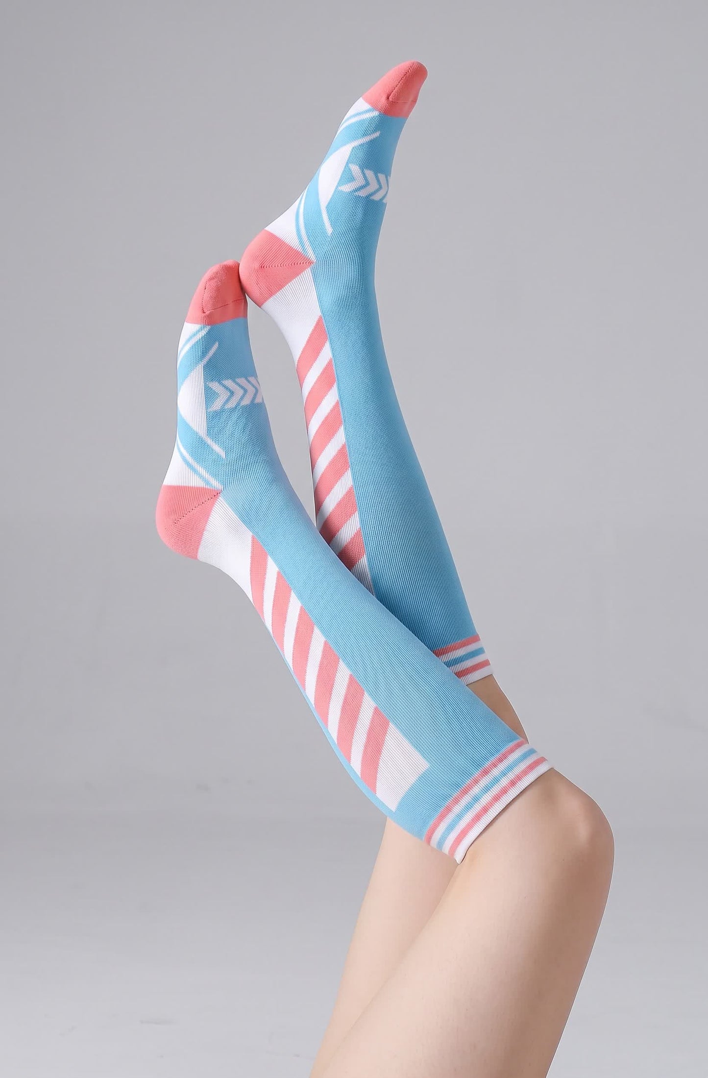 Sport Stripe Compression Socks(2 Pairs) - Blue - EU36-40(US3-7) - image 8