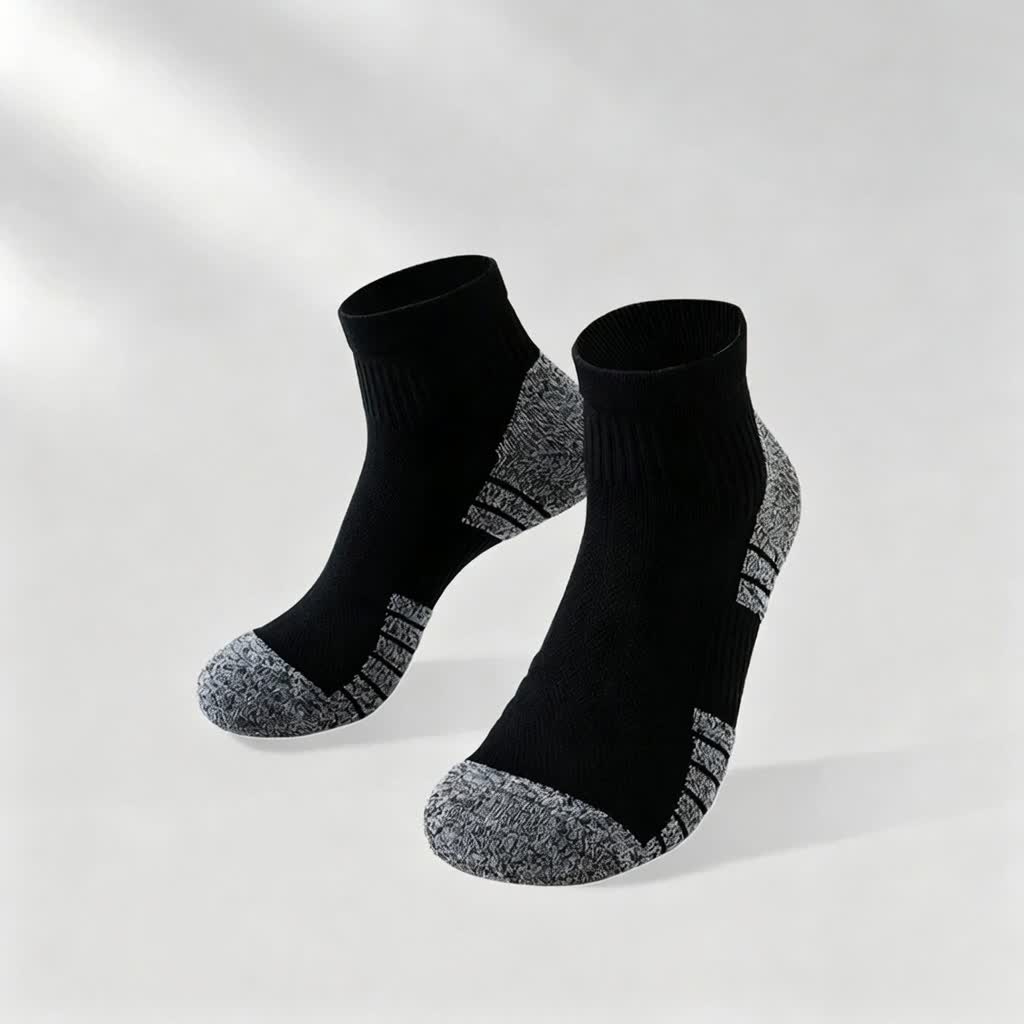 Cushioned Quarter Compression Socks(3 Pairs) - Black - EU38-44(US5-10) - image 4