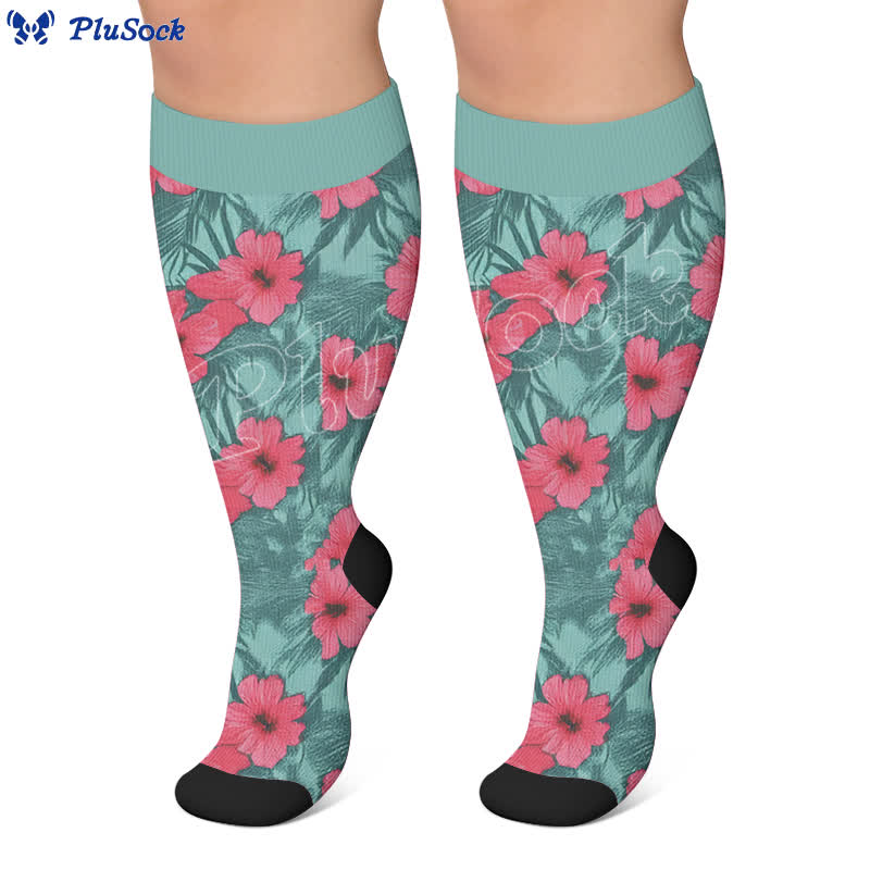 Plus Size Bold Blossom Compression Socks - image 4