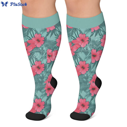 Plus Size Bold Blossom Compression Socks - image 4