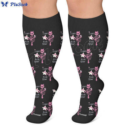Plus Size Gothic Cat Star Compression Socks - image 5