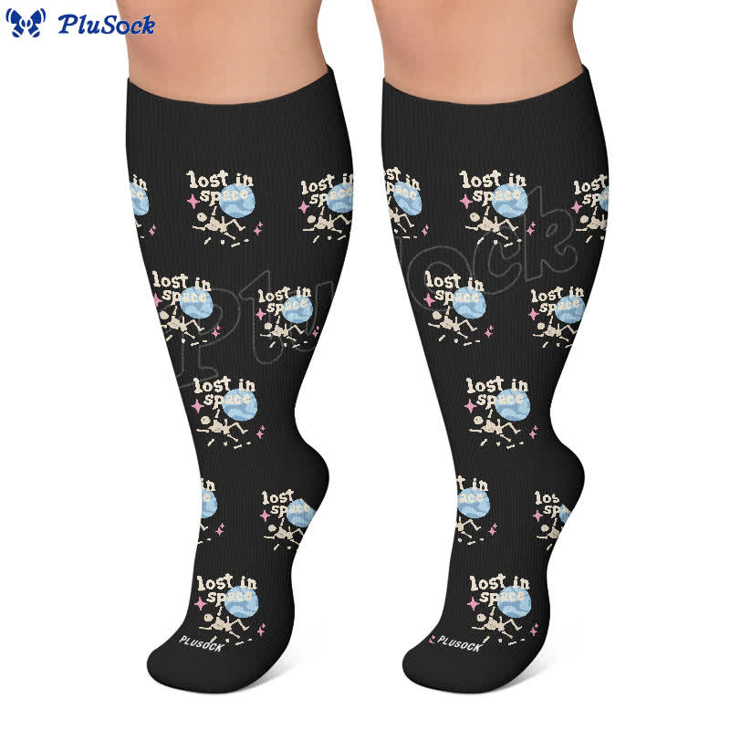 Plus Size Gothic Cat Star Compression Socks - image 7