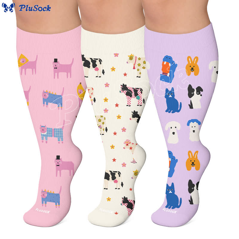 Plus Size Creative Animal Compression Socks - image 0