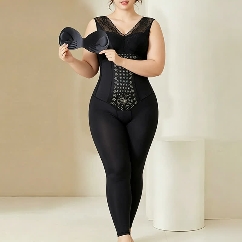 Tummy Control Shapewear Bodysuit - Black - 3XL - image 1